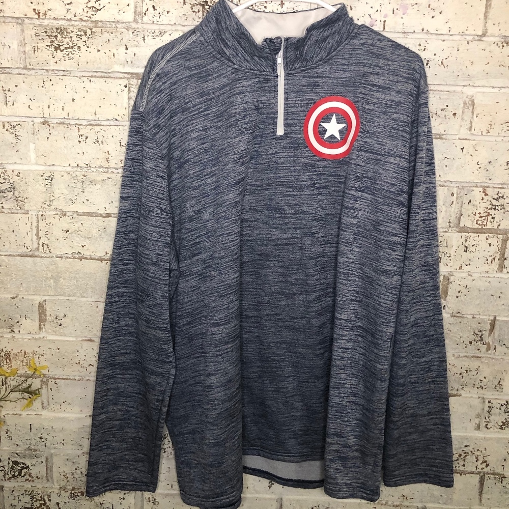 🎉Marvel Captain American Blue Pullover Size XXL